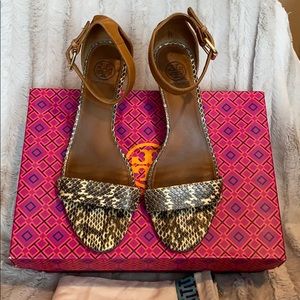 Tory Burch Savannah Wedge Snake Sandal